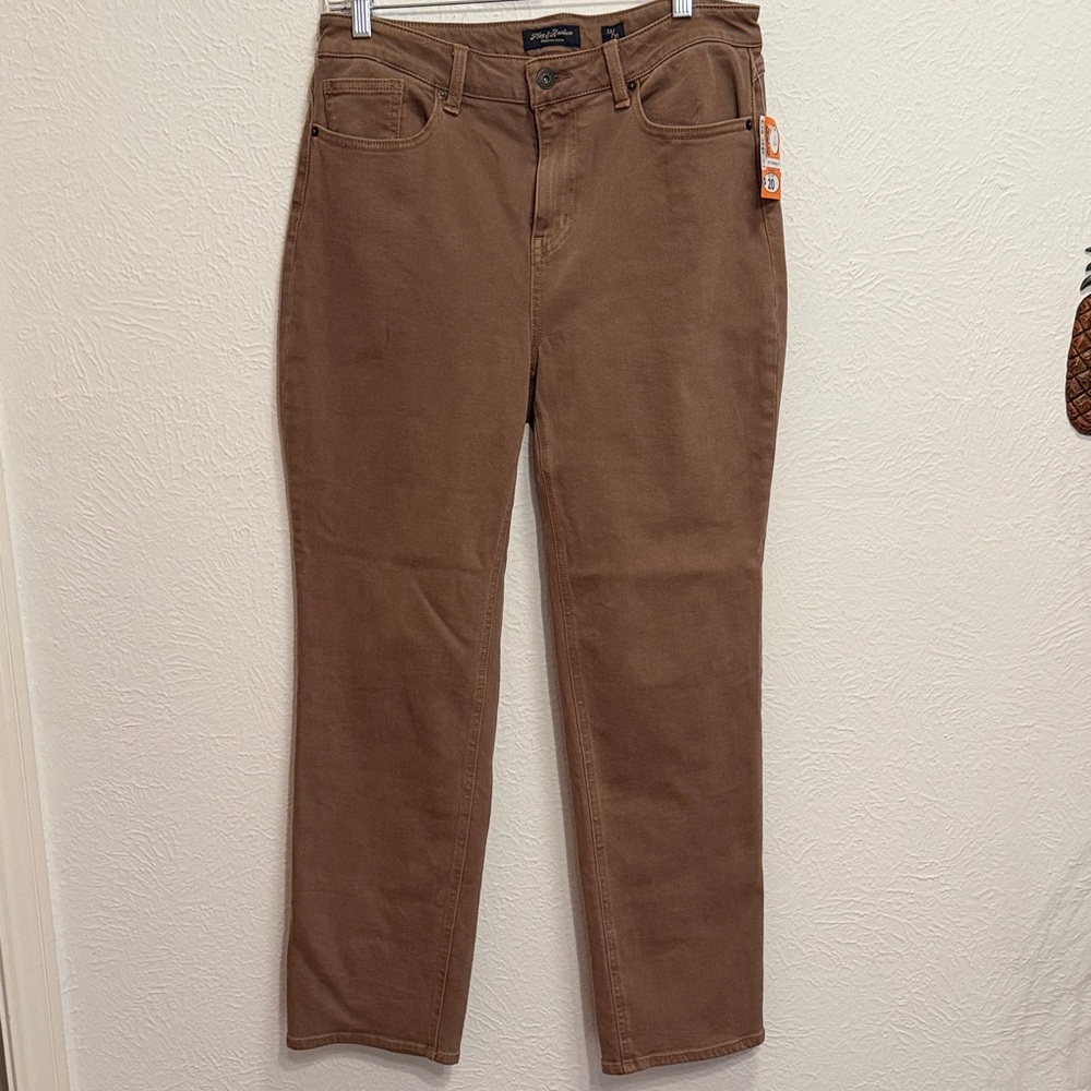 💋💋💋BOGOHO💋💋💋Flag & Anthem Brown High-Rise Straight Jeans-12
